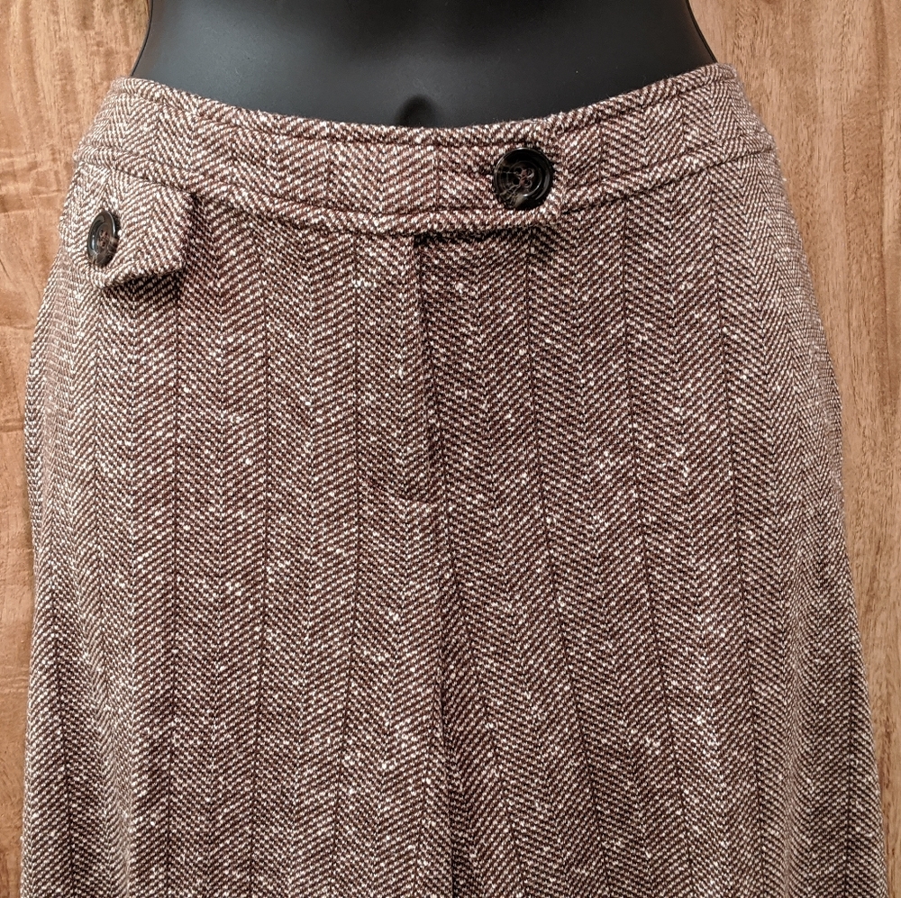 Y2K Vintage, New York & Company, Brown & Cream Tweed Texture Culottes, Small - Picture 3 of 8
